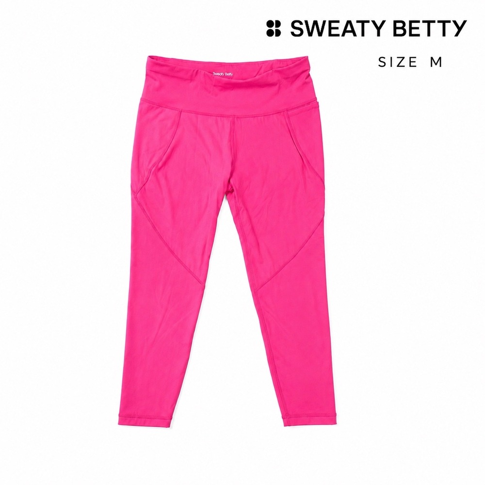 Sweaty Betty Power 7/8 Leggings Pink Cropped Workout Yoga Pants Women's M 24"